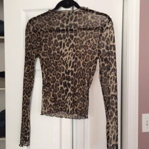 Forever 21 Leopard Mesh Top